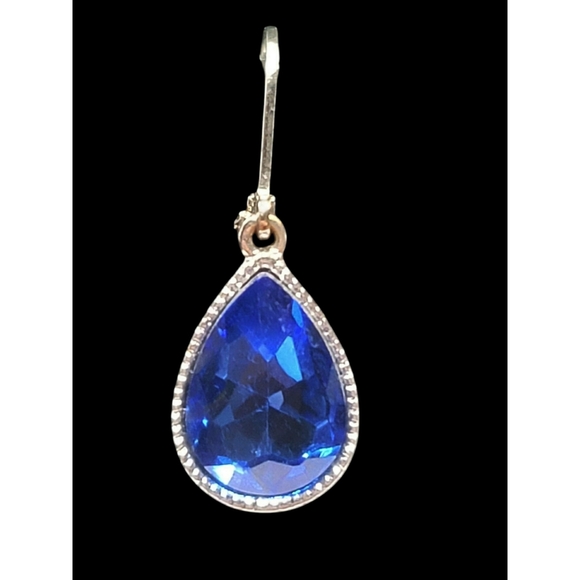 Monet Blue Dangle Teardrop Earrings - Picture 2 of 7